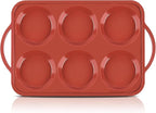 JOERSH 4 Inch Jumbo Silicone Muffin Top Pan with Metal Frame, Non Stick Silicone Egg Mold for Oven, Large Whoopie Pie Baking Pan for English Muffin, Breakfast Sandwich, Egg Bite, Hamburger Bun Tart