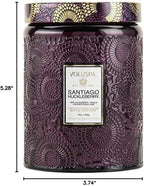 Voluspa Santiago Huckleberry, Large Candle Jar, 18 oz, 100 Hour Burn Time, Coconut Wax for Clean Burning, Handcrafted in the USA