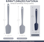 U-Taste Small Mini Silicone Spatula: 9×2inch 600ºF Heat-Resistant Food-Grade Jar Scraper for Kitchen Use, Non-Stick Seamless Flexible Baking Utensil for Mixing, Scraping Jam in Bowl (Midnight Blue)