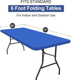 homing Rectangle Table Cloth Cover, Waterproof Polyester Elastic Fitted Tablecloth, Fits for 6 Foot Folding Tables, Washable Table Protector for Picnic, Camping, Outdoor (Blue, 30" x 72")