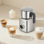CASABREWS ARTIST Milk Frother, 4-in-1 Electric Milk Steamer for Hot & Cold Foam, Die-Cast Aluminum Body for Latte, Cappuccino, Hot Chocolate, Dishwasher Safe, Knob Control, Great Coffee Gift