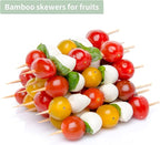 8" Bamboo Wooden Skewers for BBQ, Kebob, Appetizer, Fruit, Sausage, Chocolate Fountain, Natural Wood Barbecue Kabob Skewer Stick, Organic Food Sticks for Grilling, Kitchen (Φ=4mm Thick, 100PCS)