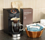 Coulée EcoPour Doc's Blend Coffee, Single Serve Pour Over Arabic Coffee, Dark Roast, Use for Camping or Traveling, Pre Filled Compostable Filters, Ready to Brew with Hot Water, 20 Pack