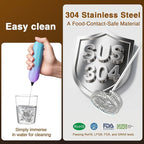 SUPRUS Ultra Fast Handheld Milk Frother Double Whisk with Stand 2 Batteries Stainless Steel for Lattes Cappuccino Matcha Hot Chocolate Coffee Bar Accessories Kitchen Gadgets Gift