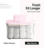 VAKUEN Premium Airtight Food Storage Containers ROSE Rectangular 1.06qt 2P/SET, Patented Double Silicone Lining, 100% Leak Proof, BPA-FREE