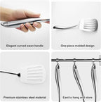 304 Stainless Steel Kitchen Utensils Set, 11 PCS Metal Cooking Utensils Set with Spatula, Spoon, Ladle, Skimmer, Turner, Pasta Server, Tongs