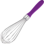 U-Taste Balloon Whisk for Cooking: 18/10 Stainless Steel Kitchen Wire Whisk, Medium Heavy Duty Egg Beater, Manual Baking Mixing Tool with 8 High Flex Wires for Stirring, Blending Sauce (Purple)