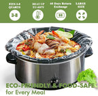 Slow Cooker Liners, 60 Cooking Bags, Large Disposable Pot Liner Plastic Bags for 3QT to 8QT Slow Cookers, 13 in. x 21 in.