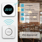 SINGCALL Restaurant Pager System Waiter Calling System Pagers and Beepers for Kitchen,Fast Food,Hotel,Restaurants,Cafe,Bar to Call Waiters 2 Waterproof Wireless Call Buttons