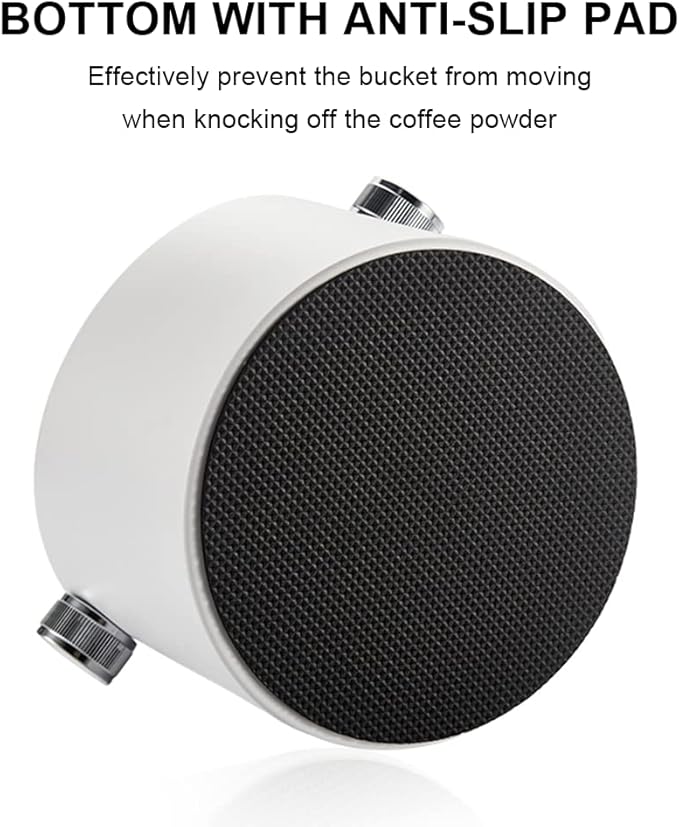 Espresso Knock Box, Large Capacity & Non-Slip Base Coffee Knock Box, Barista Tools, Espresso Machine Accessories (Silver)