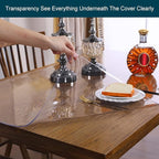 42x71 Inch Table Protector Clear for Dining Room Coffee Work Computer Laptop Table Cover Mat Protector PVC Plastic Tablecloths Rug Floor Protection Easy Clean Wipeable Non-Slip Liner Protective Vinyl
