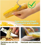 Corn Peeler for Corn on the Cob,Corn Peeler,Corn on The Cob Remover,Stainless Steel corn cob stripper,Quickly Shucking Corn Kernel Remover Tool,Suitable for kitchen and Picnic Enthusiasts (2)