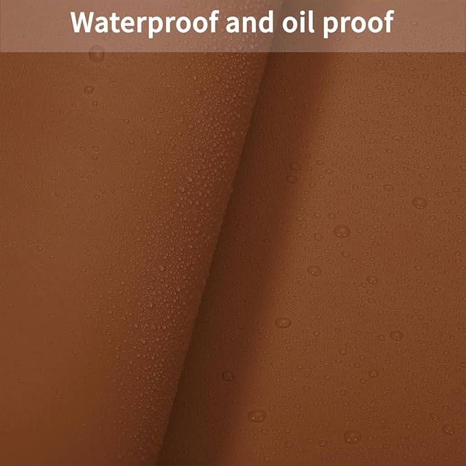 Leather Nightstand Cover,1.8mm Thick,15.75x23.6 Inch end Table Cover,Side Table Cover,Bedside Table Cover,Bedside Tablecloth.(Brown+Gray,15.75x23.6)