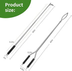 40" Fire Tongs Fire Pit Tongs Set, Stainless Steel Fireplace Tongs Log Grabber Suitable for Outdoor Fireset Fire Pit Bonfire Camp Fire Backyard Deck Indoor Fireplace Tools