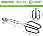 Stainless Steel Scissor Tongs with Black Handle 11-Inch Heavy Duty Wire Tongs