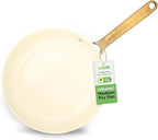 NutriChef 10" Medium Ceramic Fry Pan - Non-Stick Ceramic Coated Skillet with Stylish Titanium Handle, Durable, Easy to Clean, Professional Cookware