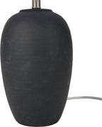 Nourison Home 23" Black Vintage Distressed Ceramic Pot Table Lamp for Bedroom, Living Room, End Table, with White Tapered Drum Shade