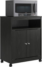 Ameriwood Home Landry Microwave Cart, Black Oak