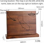 Personalized magnetic knife holder featuring the shape and name of the state where the US is located, as well as the date. Suitable for custom wedding, new home moving gifts, etc.