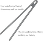 1Pcs Silicone Toaster Tong, 11.6 Inch Long Silicone Kitchen Tong for Toaster Cooking Utensil Bread Waffle Tong Food Tweezer Grey Toast Tong for Cooking Serving Bacon Salad Fruit Food, SATONBEYI
