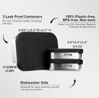 Leak proof Stainless Steel Lunch Box containers | Stainless Steel bento box | Sandwich ,snacks Food Storage with divider compartment| Meal prep| Snack |Metal lunch box| Korean Lunch Box| Black -Small