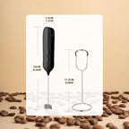 SUPRUS Ultra Fast Handheld Milk Frother Double Whisk with Stand 2 Batteries Stainless Steel for Lattes Cappuccino Matcha Hot Chocolate Coffee Bar Accessories Kitchen Gadgets Gift