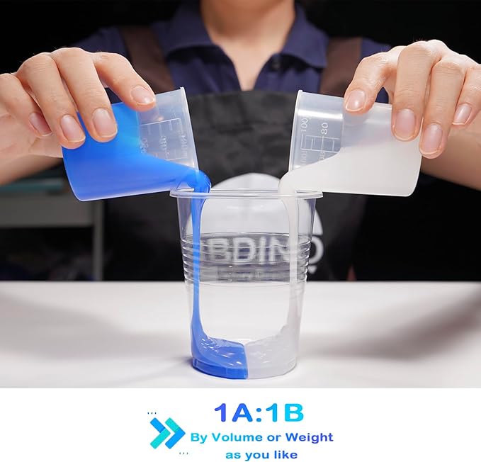 BBDINO Silicone Mold Making Kit 30A, Mold-Making Silicon Rubber 1 Gallon/10 Lbs/160 Oz Liquid Silicon for Molds Making, 1:1 by Volume, Ideal for Silicone, Resins, Soap, Concrete, Wax Molding