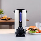Commercial Electric Kettle Warmer Stainless Steel Hot Water Dispenser Hot Water Boiler And Warmer with Faucet Quick-Temp or Boil for Tea Coffee 1500W 8.8 Liter Capacity