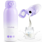 Portable Bottle Warmer for Travel, Large 12oz Capacity with Dual Heating Modes for Breast Milk & Water, Smart Temperature Control, Baby Bottle Warmer for Travel, Gifts for New Mom, Purple