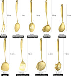 Lazycorner Kitchen Utensil Set 9-Piece Stainless Steel 304 Polished Mirror Finish Cooking Spoons, Slotted Spoon, Turner, Spatula, Pasta Spoon– Dishwasher Safe, Rust-Resistant