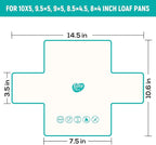 2PCS Silicone Reusable Loaf Pan Liner for Bread Baking, Non-Stick Silicone Bread Sling for Easy Sourdough Transfer, Fits Most 9x5" 9.5x5" Loaf Pans, Baking Accessories, Easy Release & Cleaning