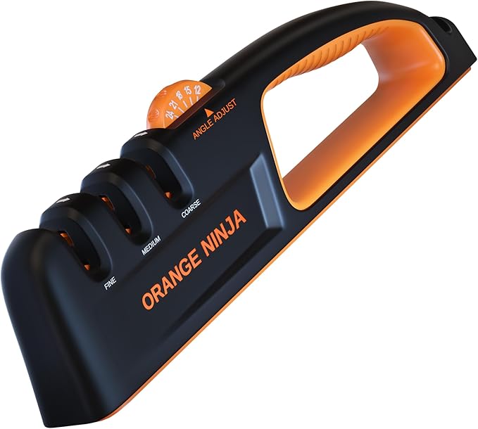 5 Precision Adjust Knife Sharpener- 3-Stage Premium Kitchen Knife Sharpener to Repair, Restore & Polish Blades by Sharp Pebble