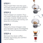 Clever Coffee Dripper and Filters, Large 18 oz, Original Classic Design, Safe BPA Free Plastic, Drip Coffee Maker, Pour Over, 100 Filters, Coaster and Lid