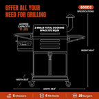 Z GRILLS Wood Pellet Grill & Smoker 8-in-1 Pellet Grill with Automatic Temperature Control，Meat Probes，572 Sq. in Area for Backyard Camping Outdoor Party