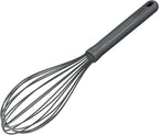 Zyliss Silicone Large Balloon Whisk, Sustainable Wheatstraw/Nylon, Balloon Whisk for Cooking and Serving with Heat Resistant Silicone Head, Beluga Grey, 12" x 2.6", Dishwasher Safe, 5 Year Guarantee