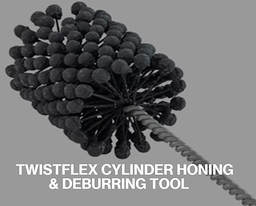 TwistFlex 1" 240SC Cylinder Hone | 1" Flexible Cylinder Honing & Deburring Tool Bore Brush for Hole Diameters 0.93" - 1.02" | Silicon Carbide 240 Grit | 1/4" Shank | 8.25" Length | Pack of 1