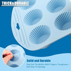 4 Pack Silicone Muffin Pan for Baking, Silicone Cupcake Pan, 9 Cup Nonstick Cupcake Baking Pan Molds, BPA Free silicone Muffin Pans for Making Muffin Cakes, Tart, Bread - 4 Colors