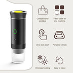 Irishom Portable Coffee Machine, 3 in 1 Cordless Electric Coffee Maker, Work with Capsule and Ground Coffee, Cold Brew and Heating Coffee Maker with 150ml Cup