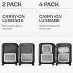 Aerotrunk Compression Packing Cubes for Travel - Luggage Organizer Bags - Double Zipper Packing Cubes for Suitcases (2-Pack, Light Grey)