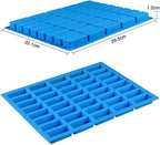 Mity rain 40 Cavities Rectangle Silicone Mold - Caramel Candy Trays Molds for Chocolate Truffles, Ganache, Jelly, Praline, Ice Cube Tray, Gummy(blue)