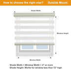 Persilux Cordless Zebra Blinds for Windows Free-Stop Roller Windows Shades (35" W X 64" H, Cream) Dual Layer Light Control for Day and Night, Light Filtering Sheer Shades for Home, Easy to Install