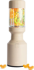 The Beast Mini Blender | Mini Countertop Kitchen Blender | Blend Smoothies and Shakes, Dressings, Sauces, Dips | Straw Cap and Straws Included | 600W (Sand)
