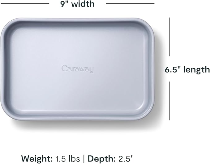 Caraway Nonstick 9” x 6.5” Small Rectangle Baking Pan – Non-Toxic, PTFE & PFOA Free – Aluminized Steel Core – Deep Ceramic Baking Pan for Casseroles, Lasagna & More - White