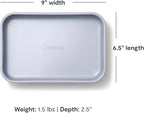 Caraway Nonstick 9” x 6.5” Small Rectangle Baking Pan Duo – Non-Toxic, PTFE & PFOA Free – Aluminized Steel Core – Deep Ceramic Baking Pan for Casseroles, Lasagna & More - Gray