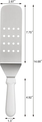 New Star Foodservice 36176 Plastic Handle Flexible Grill Turner/Spatula, 14.5-Inch, Perforated, White