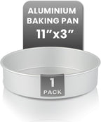 Restaurantware-Met Lux 12 x 3 Inch Straight-Sided Baking Tin, 1 Round Cake Pan - Oven-Ready, Freezable, Anodized Aluminum Round Baking Pan, Greaseproof, For Layer Birthday Cake