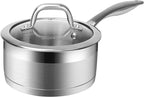 Duxtop Professional Stainless Steel Sauce Pan with Lid, Kitchen Cookware, Induction Pot with Impact-bonded Base Technology, 2.5 Quart