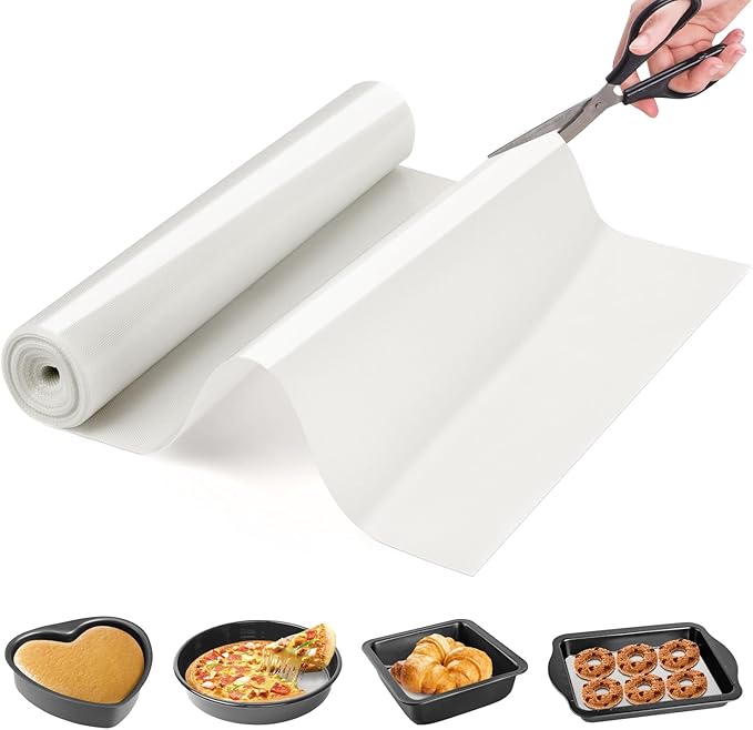 Silicone Baking Mat Roll-Customizable Silicone Mat for Baking- Heat Resistant Silicone Macaron Baking Mat for Cookie Bread Pizza, Reusable& Dishwasher Safe