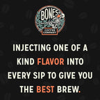 Bones Coffee Company Breakfast Blend, Chocolate, Honey and Dried Fruit Notes, Unflavored Coffee, Medium Roast Low Acid Arabica Beans Compatible with Auto drip and French Press Coffee Maker, 12 Oz Ground