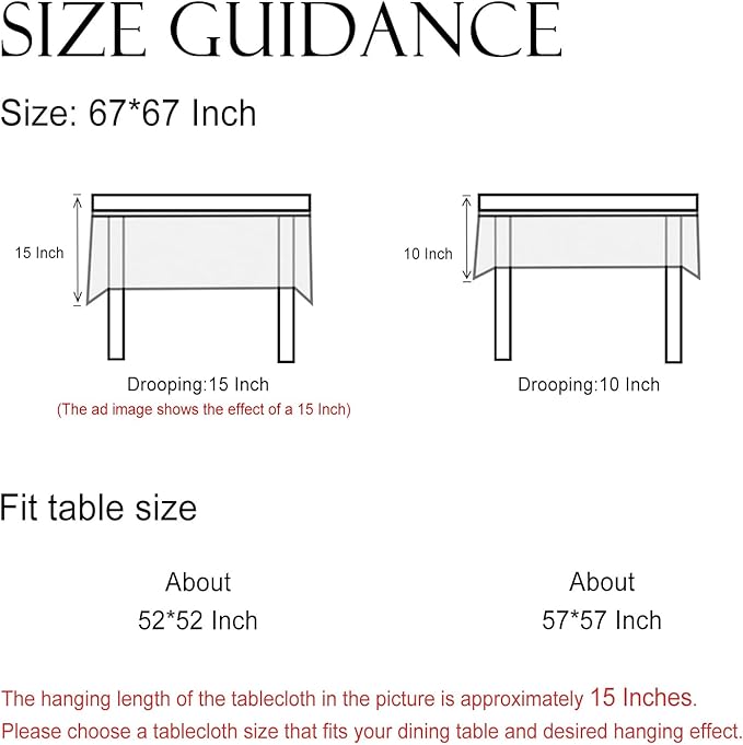 ISAENNE Designer Off White Linen Square Tablecloth,Floral Elegant Table Cloth,Stain Resistant Vintage Decor Tablecloths for Dining Thanksgiving Kitchen Christmas Party,67"*67"-Serenity G